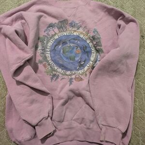 Pink Earth Graphic Sweatshirt